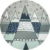 Tapis.fr Tapis pour enfant lavable Chiko gris 120 cm rond