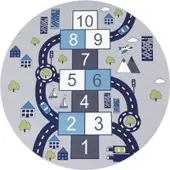Tapis.fr Tapis pour enfants Bini gris 160 cm rond