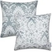 Tapis.fr Housse de coussin Chino gris 45x45 cm, 2 pièces
