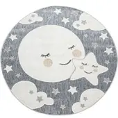 Tapis.fr Tapis pour enfants intérieur & extérieur Twitara gris 160 cm rond