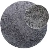 Tapis.fr Tapis à poils longs Silvana gris 160 cm rond