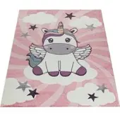 Tapis.fr Tapis pour enfants Kosmos rose 133 cm carré