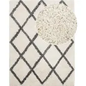 Tapis.fr Tapis à poils longs Arizona blanc-anthracite 80x150 cm