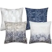 Tapis.nl Housse de coussin Chino bleu-gris 45x45 cm, 4 pièces
