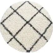 Tapis.nl Tapis shaggy Kalea crème 120 cm rond
