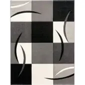 Tapis.fr Tapis moderne Diamora noir-blanc 80x150 cm