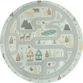 Tapis.fr Tapis pour enfant lavable Chiko turquoise 150 cm rond