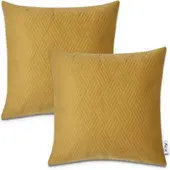 Tapis.fr Housse de coussin Chino jaune 45x45 cm, 2 pièces