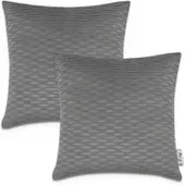Tapis.fr Housse de coussin Chino anthracite 45x45 cm, 2 pièces