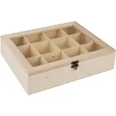 Rayher Hobby Materialen Boîte à thé en bois, Accessoires de thé, Marron