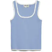 Vero Moda Haut 'AWAlice' bleu-gris / blanc