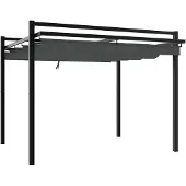 vidaXL Pavillon de jardin avec toit extensible anthracite 3x3 m aluminium