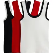The Set Tops en tricot rouge sang / noir / blanc cassé