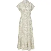 MADELEINE Robe-chemise mastic / blanc cassé