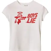 Desigual T-shirt 'Boys Lie' rouge / blanc