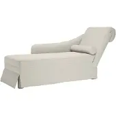 vidaXL Chaise longue avec traversin et accoudoir droit Crème Velours