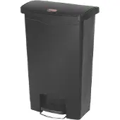 Rubbermaid Poubelle à pédale Slim Jim, plastique, contenance 30 L, noir