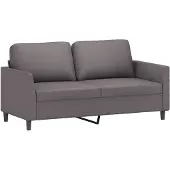 vidaXL Canapé à 2 places Gris 140 cm Similicuir