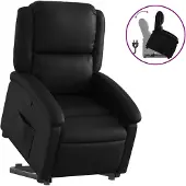 vidaXL Fauteuil relax avec releveur Noir Similicuir