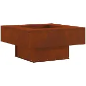 vidaXL Foyer extérieur marron 80 x 80 x 40 cm Acier résistant aux intempéries