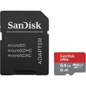 SanDisk Ultra microSDXC 128GB Carte mémoire UHS-I A1 Speed Class 10 Rouge Gris