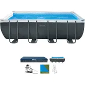Intex 26356GN Pool Ultra XTR 549x274cm mit Sandfilter eckig grau