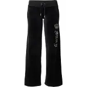 Juicy Couture Pantalon 'Gothic Crown' noir / argent
