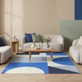 FRAAI Tapis géométrique – Swing Shapes Bleu | 160x230cm | Bleu | Rectangulaire | Tapis