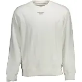 Calvin Klein Hommes, Pull-over, White Cotton Men Sweatshirt, Blanc, (XXL)