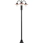 QAZQA Lampe d'extérieur moderne noire avec cuivre 235cm 3 lumières IP44 - Kansas