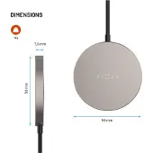 FIXED Chargeur inductif, Qi2, 15W, avec MagSafe, MagPad Slim, titane-noir