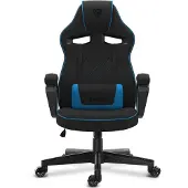 Sense7 Chaise gaming Knight en tissu noir et bleu - Chaise de bureau ergonomique Chaise de bureau Chaise d'ordinateur Chaise gaming Fauteuil de course 120 kg