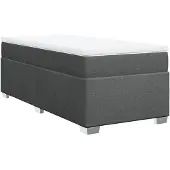 Syfax Sommier à lattes de lit et matelas Gris foncé 90x190 cm Tissu