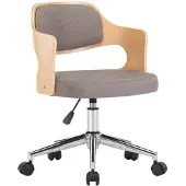 Syfax Chaise pivotante de bureau Taupe Bois courbé et tissu