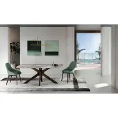 STONES Gemini Table Fixe (180X90X76 Cm) En Céramique Noyer