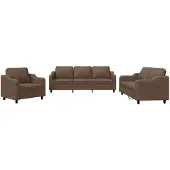 vidaXL Ensemble de canapés 3 pièces avec coussins Tissu brun