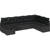 Syfax Ensemble de Canapés avec coussin 6 pcs polyrotin