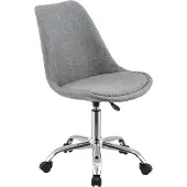 En.casa Chaise de bureau 'Atherton' 83-93x48x55 cm gris clair