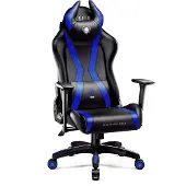 Diablo X-Horn Gaming Chair Office Chair 3D Armrests Ergonomic Design Neck/Lumbar Cushion Imitation Leather Rocking Function Normal Size Black-Blue