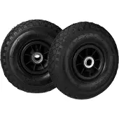 Relaxdays Lot de 4 roues pour diable 3.00-4, roues de secours, à air, jusqu'à 80 kg, jante en plastique, 260 x 85 mm, roue à air, noir