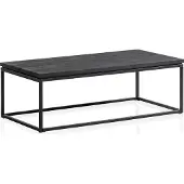 Wohnling Table basse 120x60x40 cm manguier massif / métal noir Table basse rectangulaire Table de salon avec veines naturelles du bois Table basse