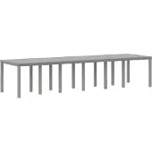 vidaXL Table de jardin gris clair 350 x 100 x 74 cm en polyrotin