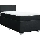 Syfax Sommier à lattes de lit avec matelas Noir 90x190 cm Tissu