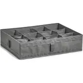 Zeller Boîte de rangement, 12 compartiments, pliable, gris, 44 x 34 x 11 cm, 14604