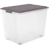 Rotho boîte de rangement à roulettes 70L COMPACT - boîte plastique 57,0 x 39,5 x 43,5 cm chacune - boîte empilable avec couvercle - boîtes à fermeture sûre