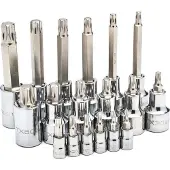 Sata 5 Jeu de douilles de tournevis torx , garniture 1/4" et 1/2", 18 pièces, T10-T60