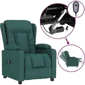 Syfax Fauteuil inclinable électrique Vert foncé Tissu