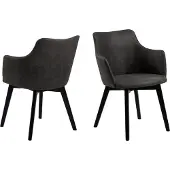 Ebuy24 Bea Chaise de salle à manger avec accoudoirs, gris.