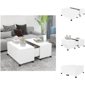 vidaXL Table basse blanche 75x75x38 cm Bois composite - Tables basses