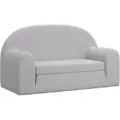 vidaXL Canapé-lit pour enfants 2 places Gris clair Peluche douce